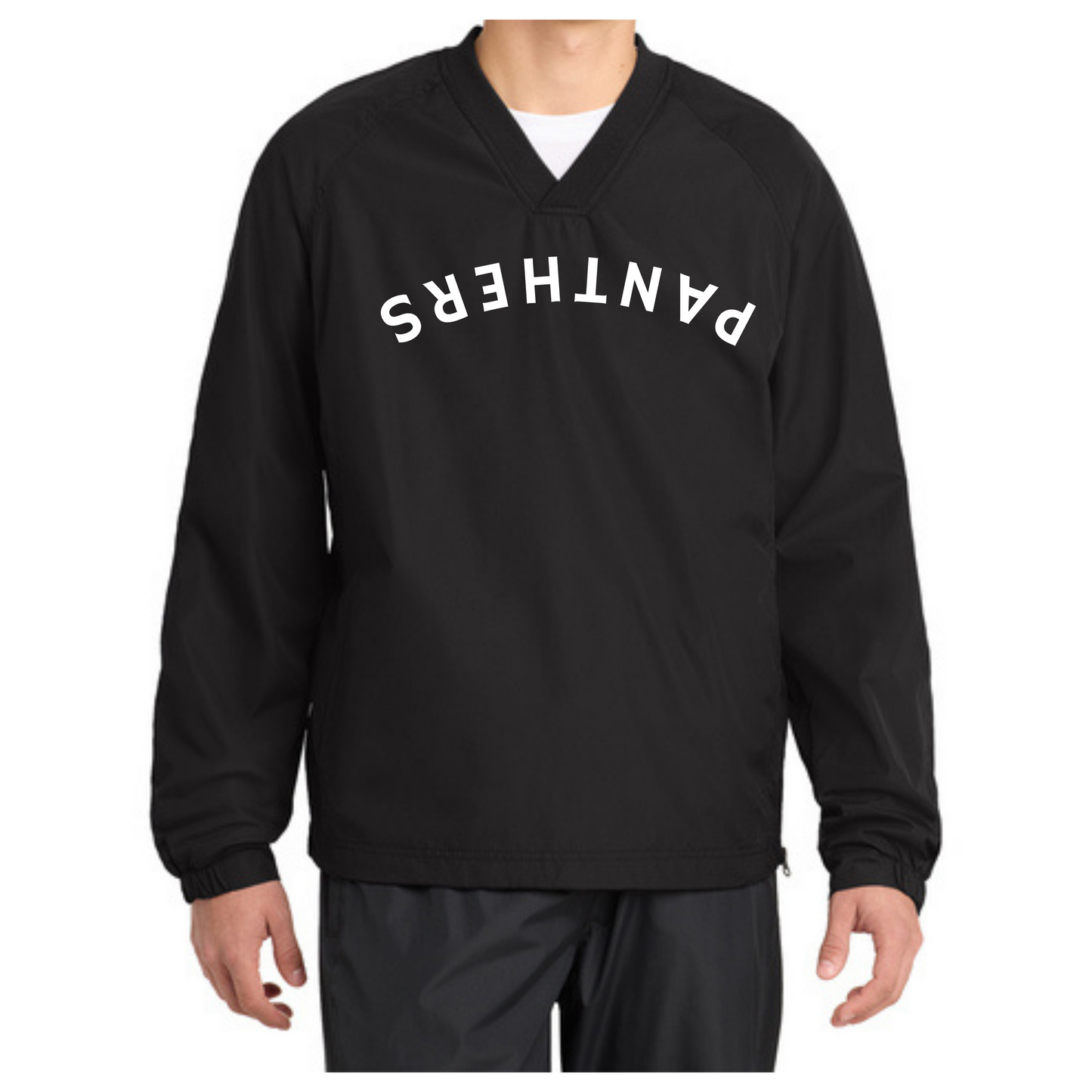 Upside down Panthers V-Neck Raglan Wind Shirt Black