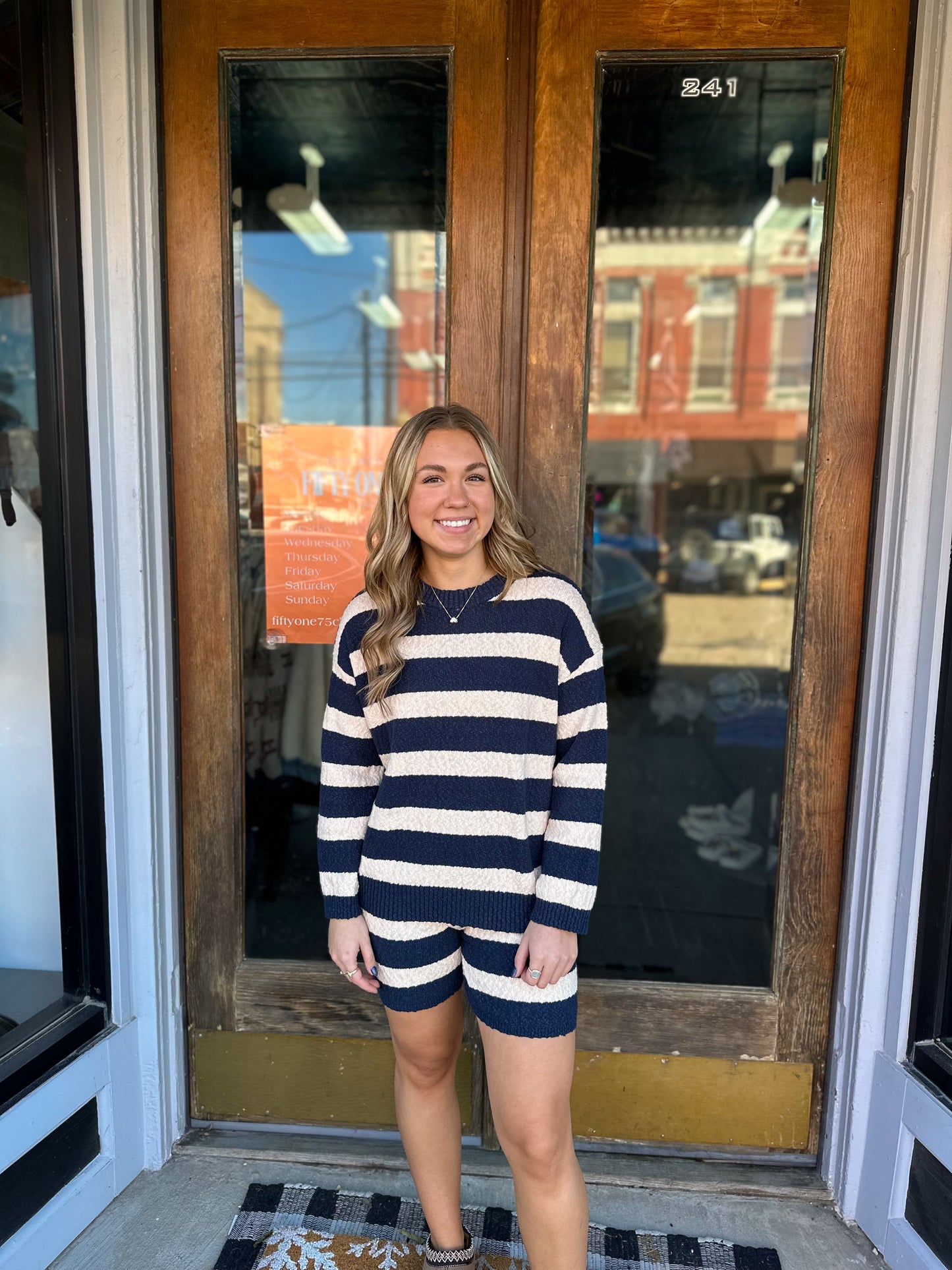 Cotton Stripe Sweater set