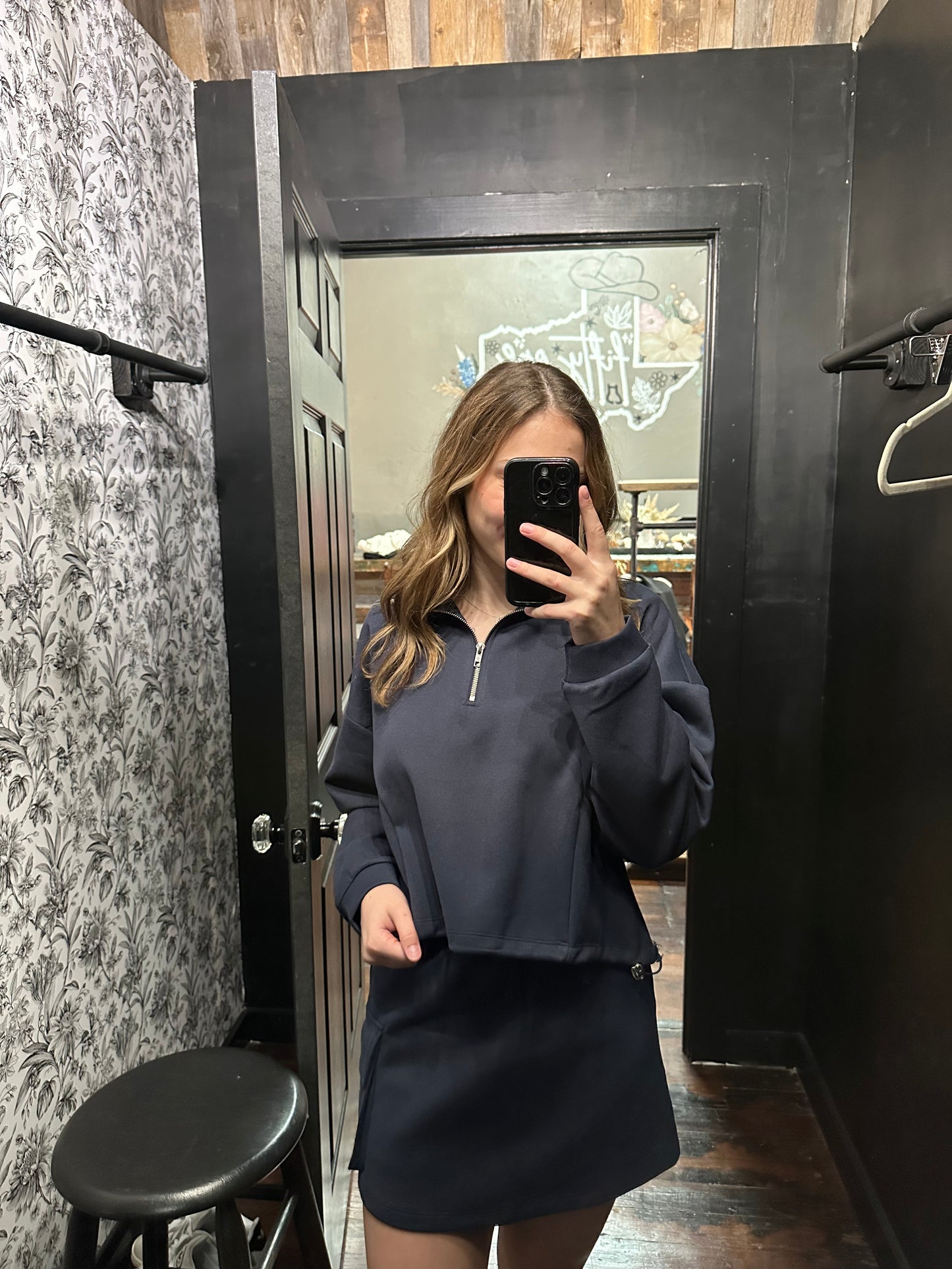 Heyson Navy Skirt and Crew set