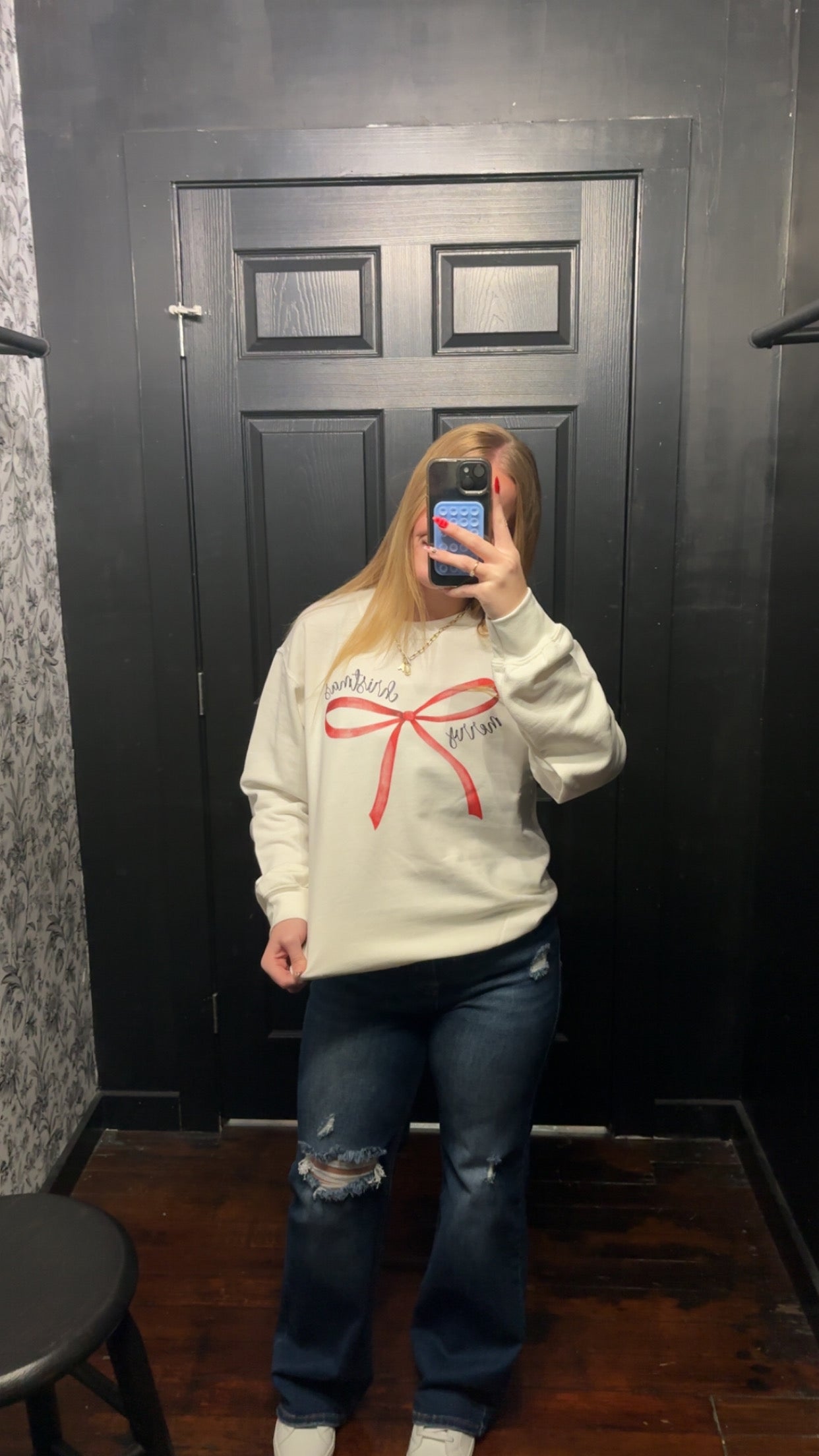 Dainty Christmas Bow Sweatshirt