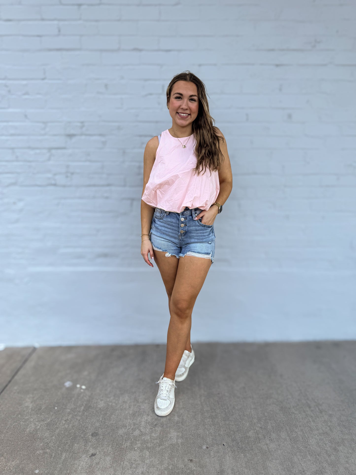 Bubble Hem Cut out Blush