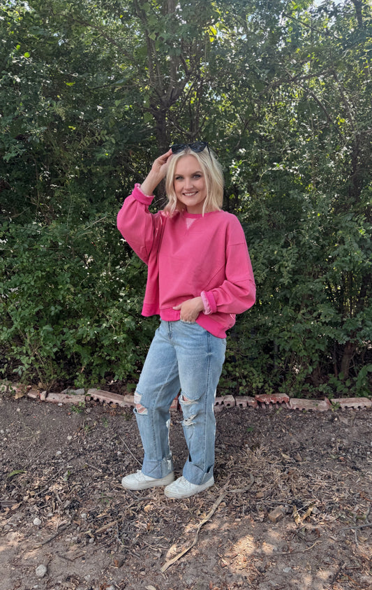 Striped Contrast Knit Pullover