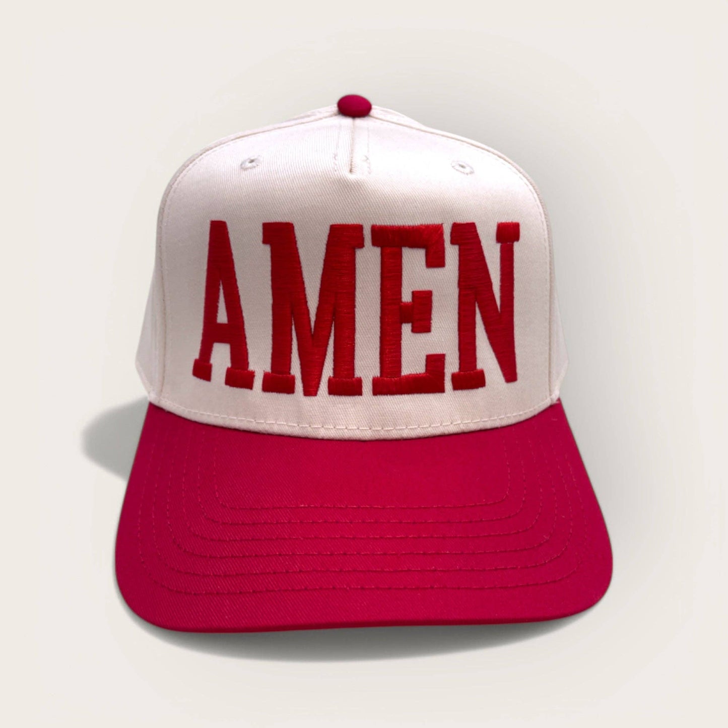 AMEN Classic Trucker Hat | Red/Tan