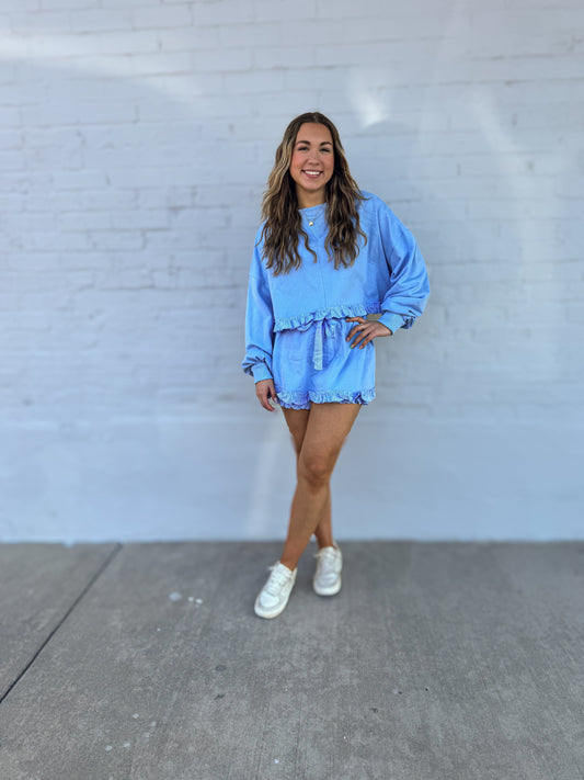 Gingham Ruffle set - Sweatshirt