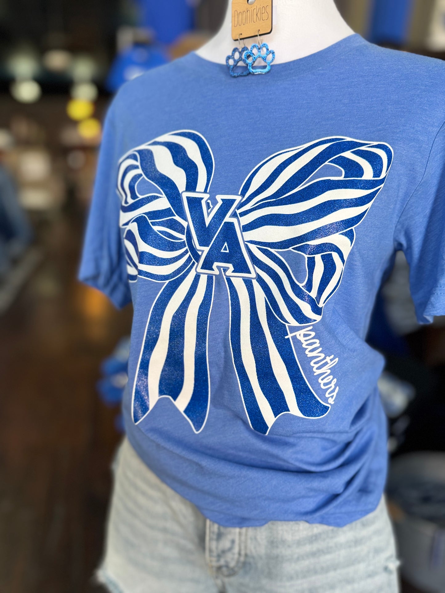 Royal Blue Striped bow