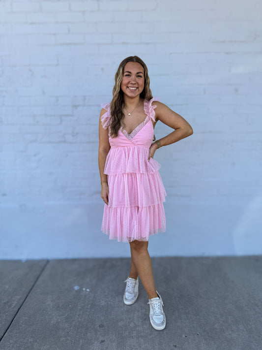 Tiny Polka dot 3 layer mini dress
