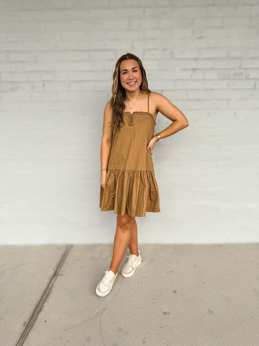 Braided Detail and wired Tiered Mini Dress