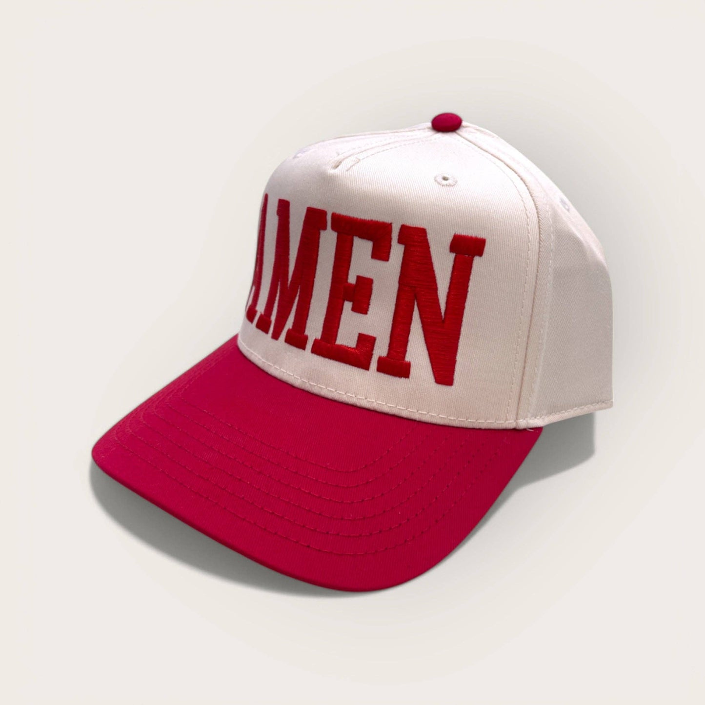AMEN Classic Trucker Hat | Red/Tan