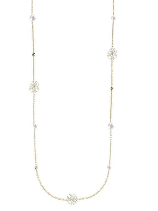 Natalie Wood designs - Adorned Pearl logo station necklace