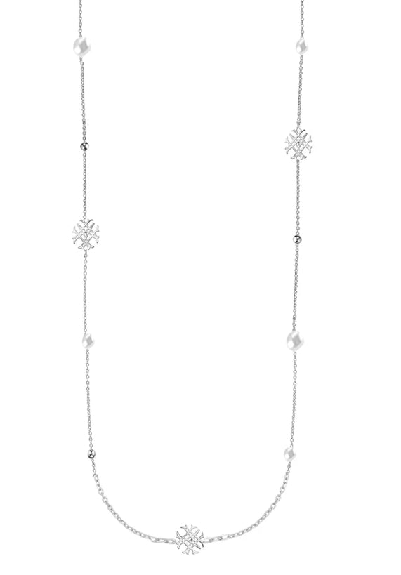 Natalie Wood designs - Adorned Pearl logo station necklace
