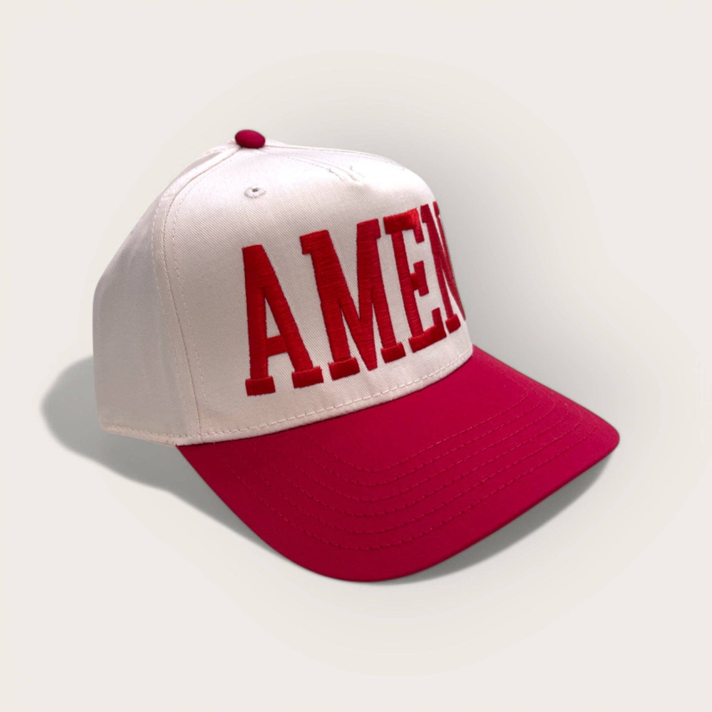 AMEN Classic Trucker Hat | Red/Tan