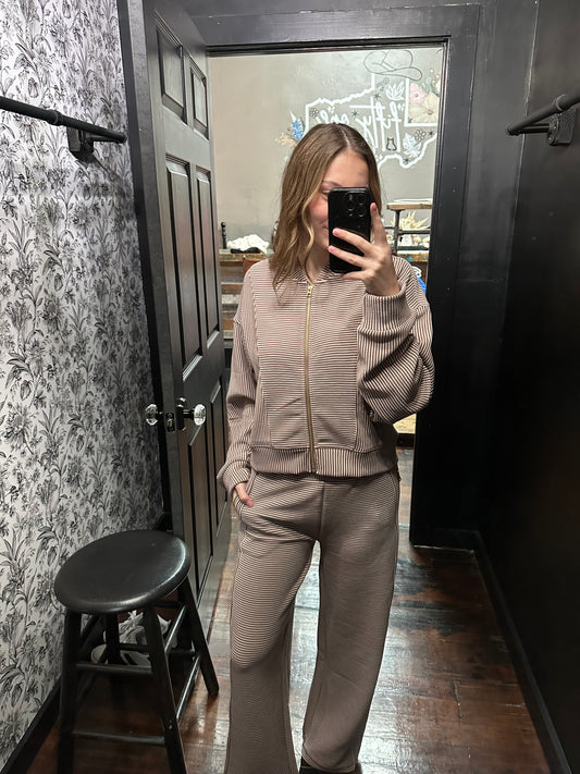 Chestnut combo stripe cord pant