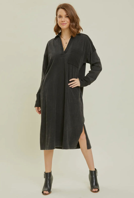 Washed Blue Midi Dress