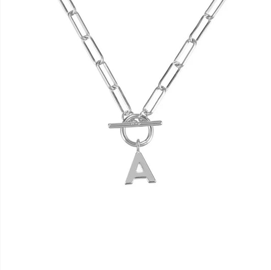 Natalie Wood designs - Silver Toggle Initial Necklace