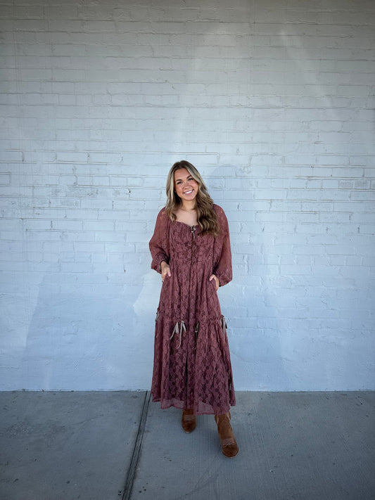 Corset Style Lace Long Sleeve