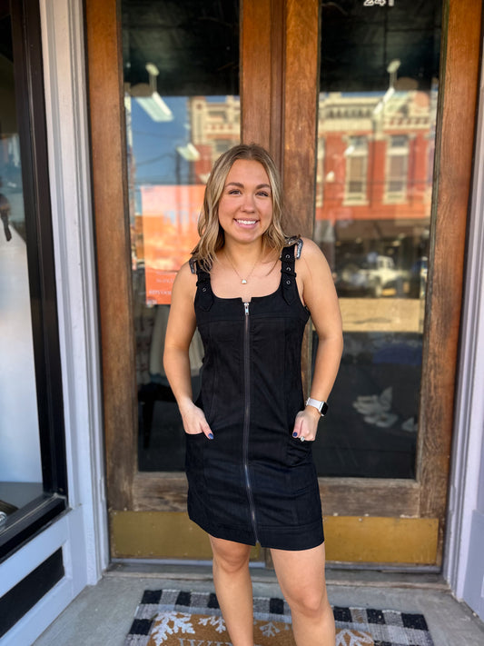 Suede Western Buckle Mini Dress