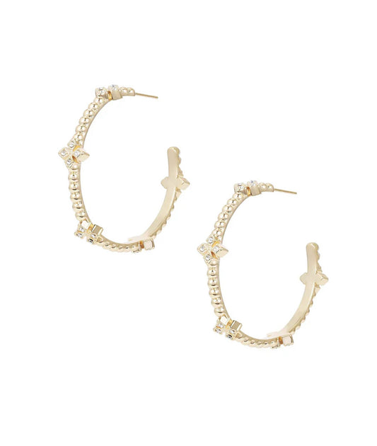 Natalie Wood designs - Beaded Cross Hoop Earrings