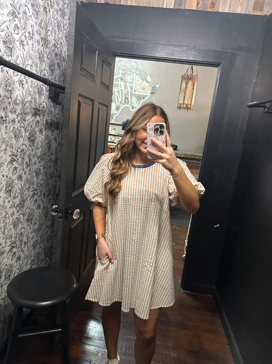 Puff Sleeve Pullover Dress