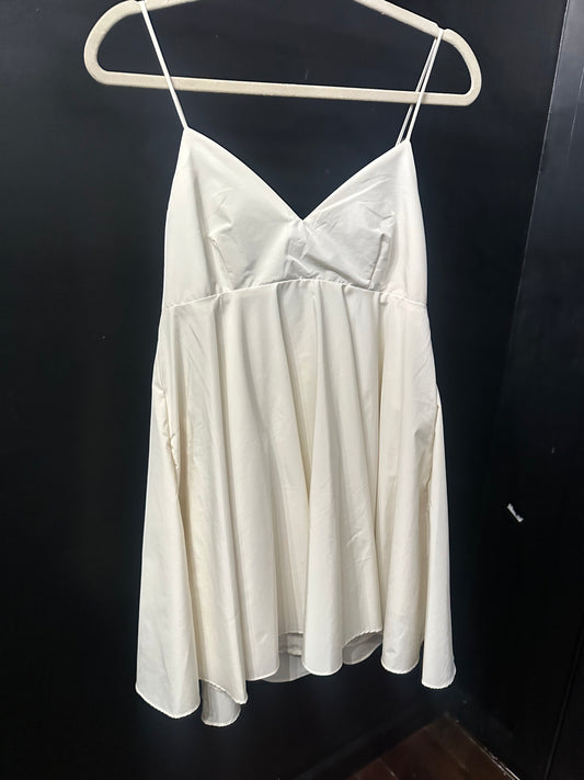 Taffeta Big Bow Babydoll Dress - Cream