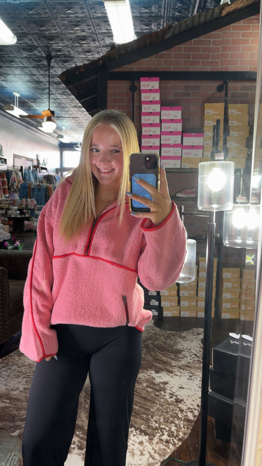 Pink Sherpa Sweatshirt