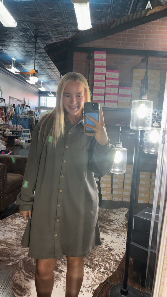 Waffle Knit Tunic Dress