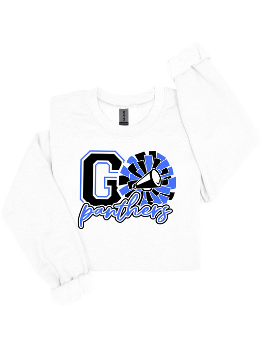 Panther Cheer Pom pom White Crewneck