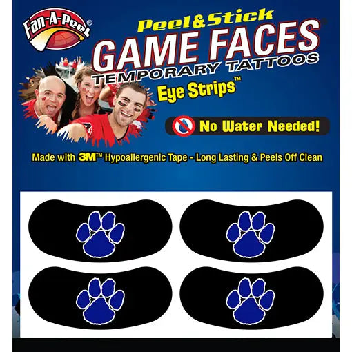 Game Faces® Blue 2 Pair Eye Strips Peel & Stick